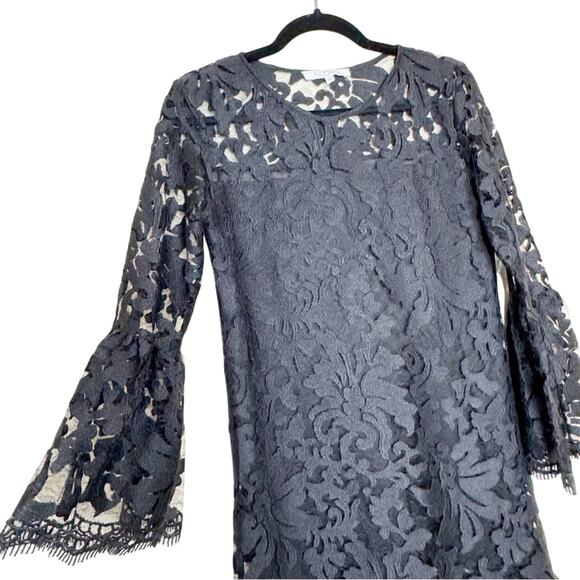 Alexis Eloy Ruffle Hem Lace Dress Bell Sleeve in Black Size XS - Picture 4 of 13